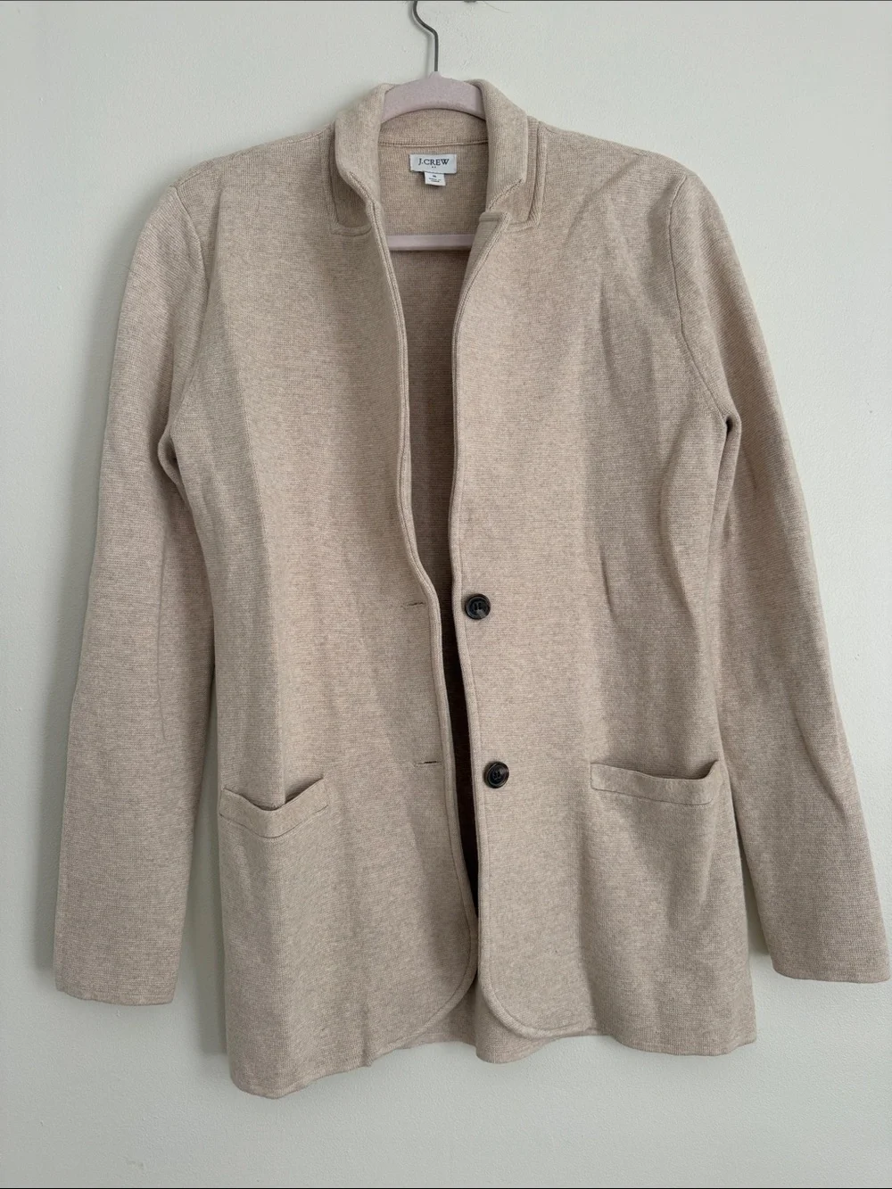 J. Crew Women's Beige Knit Blazer Jacket
